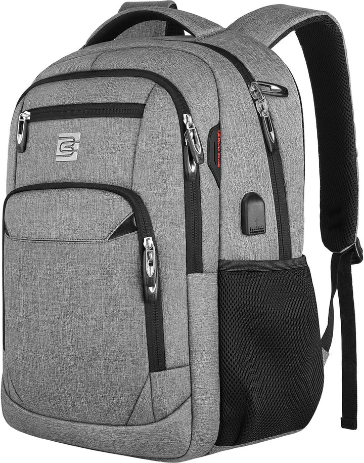 Anti-theft business backpack, slim & stylish, with USB charging & laptop protection.