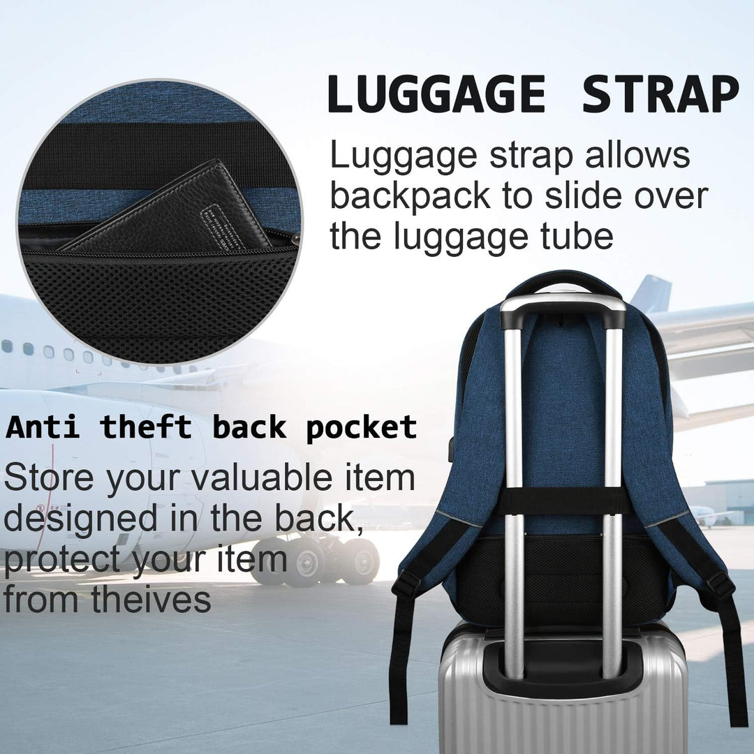 Water-resistant slim laptop bag with integrated USB port, great for tech-savvy commuters.