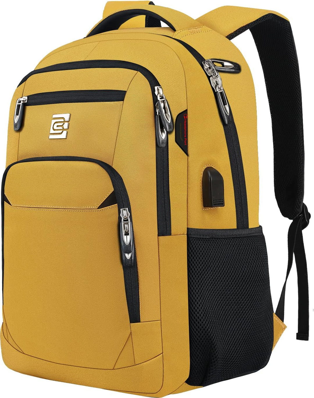 Secure tech backpack: slim, water-resistant, anti-theft, and USB charging functionality.