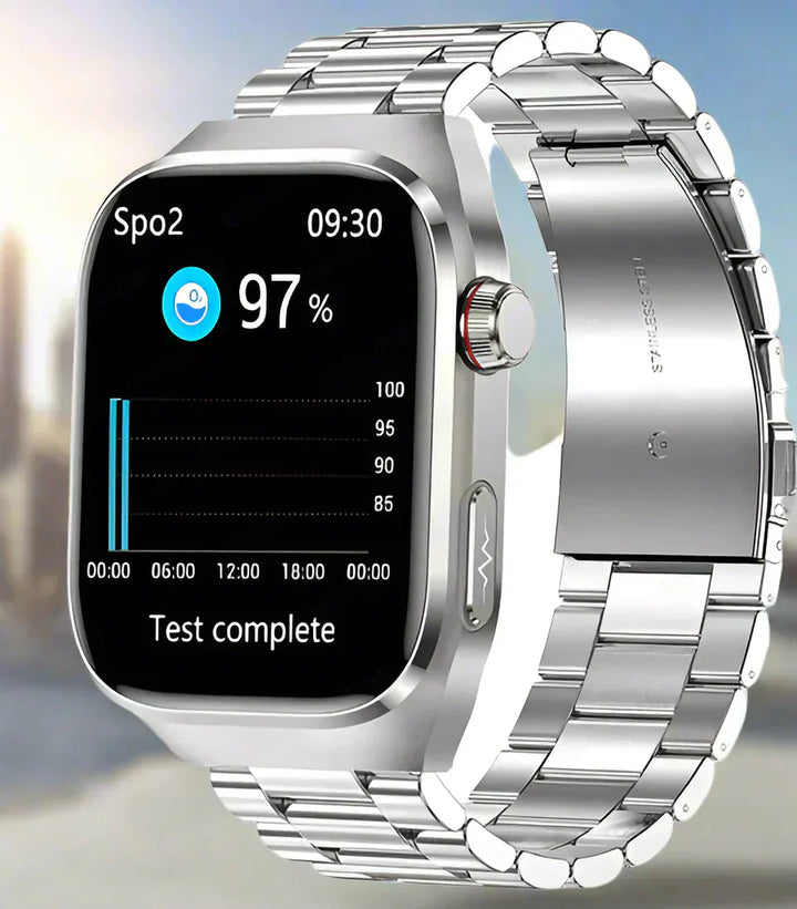 Smartwatch for non-invasive blood sugar monitoring & health insights. Unisex design.