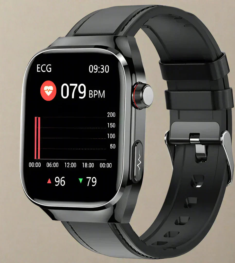Sleek unisex smartwatch with multi-functional health & fitness tracking features.