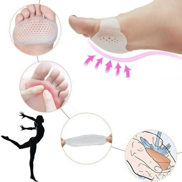 Gel metatarsal pads designed for forefoot comfort, reducing pain and providing cushioning for daily activities.