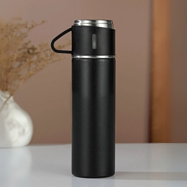 Unisex stainless steel insulated water bottle for hot & cold drinks. Reusable, leakproof hydration.