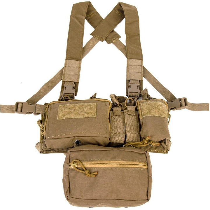 Army green tactical chest rig bag, durable and adjustable, ideal for adventure gear and everyday utility