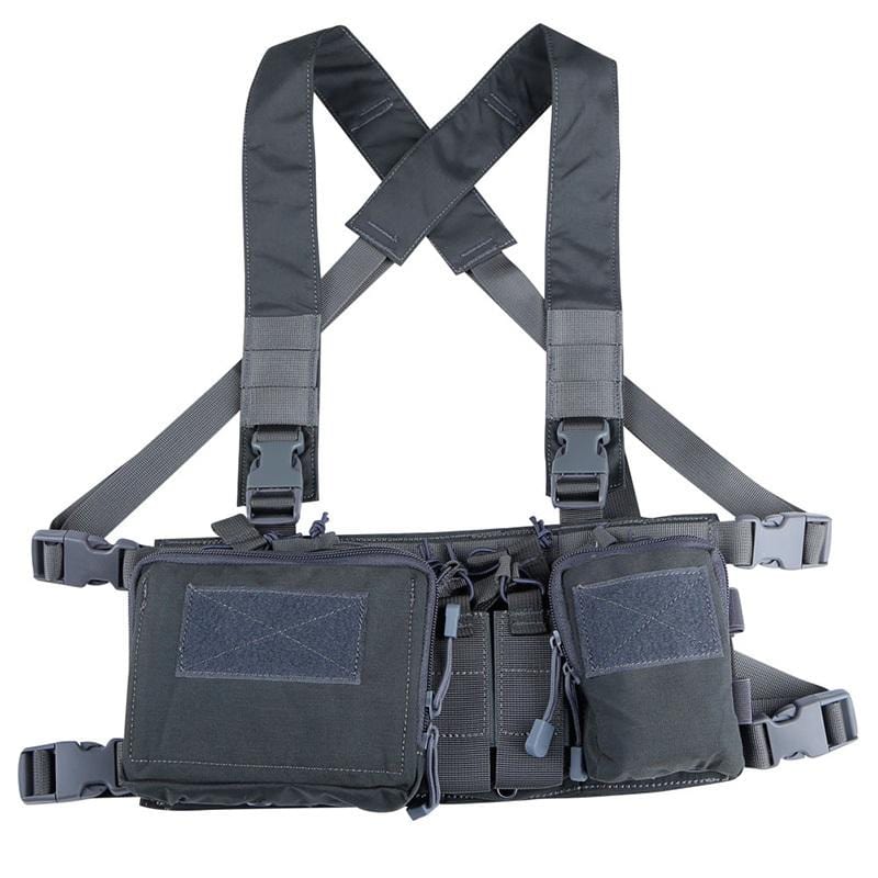 Versatile wolf grey tactical chest rig, mens accessories for urban exploration or wilderness adventures