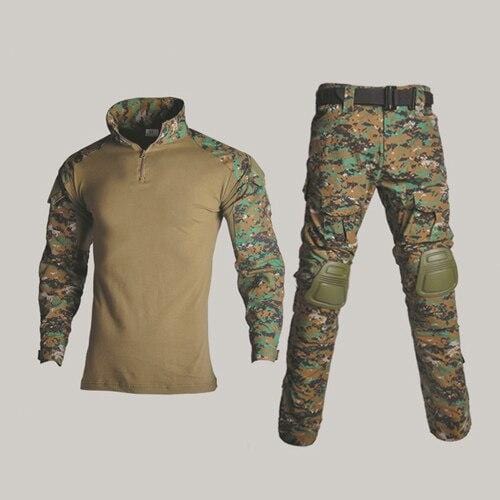 Adventure-ready tactical combat outfit, versatile for hunting, hiking, and tactical operations.