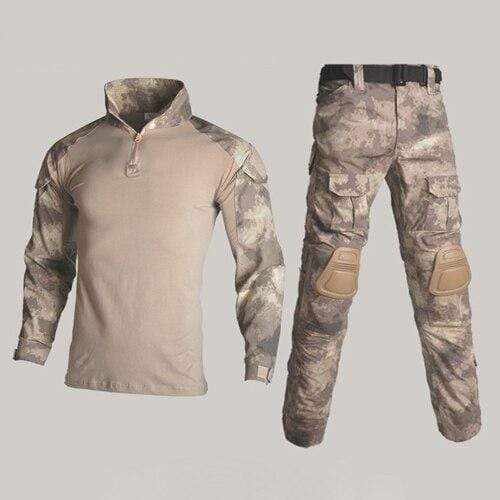 Unisex military-style combat uniform, ideal for airsoft, paintball, and outdoor survival.