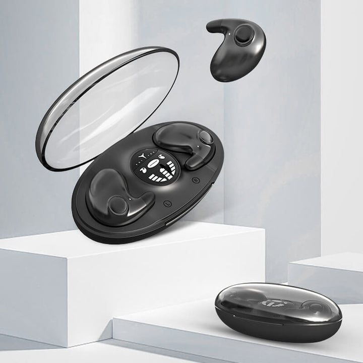 Long-lasting 24HR battery sleep headphones. Ultra-thin, noise cancelling & wireless for uninterrupted rest.