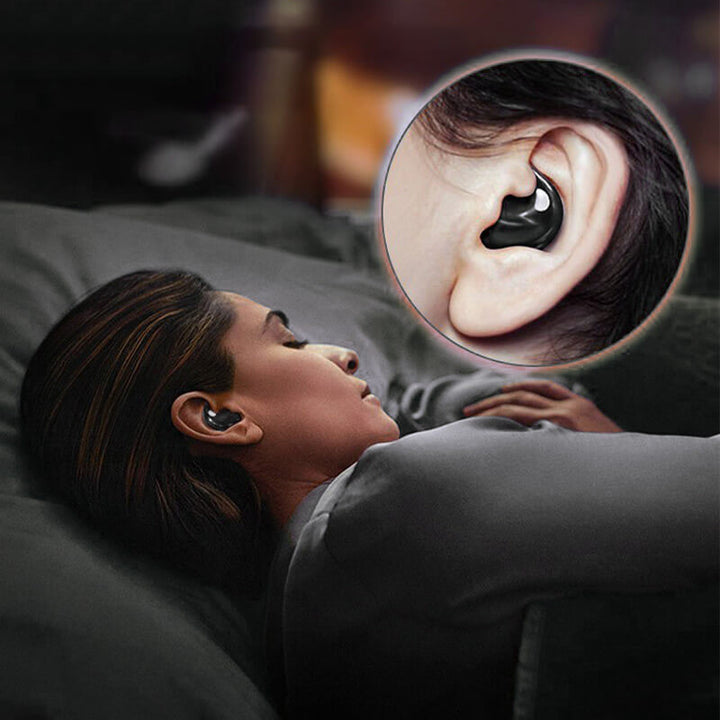 Unisex wireless sleep headphones with ultra-thin design, noise cancelling & long 24HR battery for comfort.