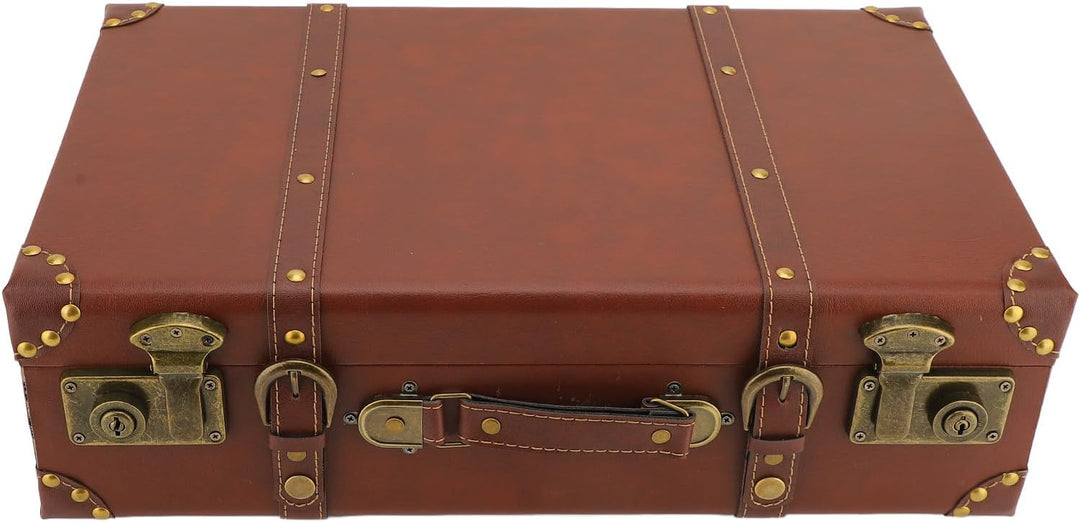 Classic vintage leather travel bag featuring a secure alloy lock. Ideal carry-on for men & women.
