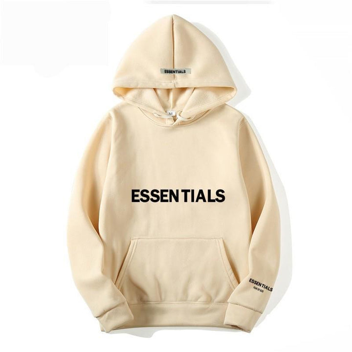 Comfy unisex pullover hoodie featuring a trendy letter print, ideal for relaxed everyday wear.