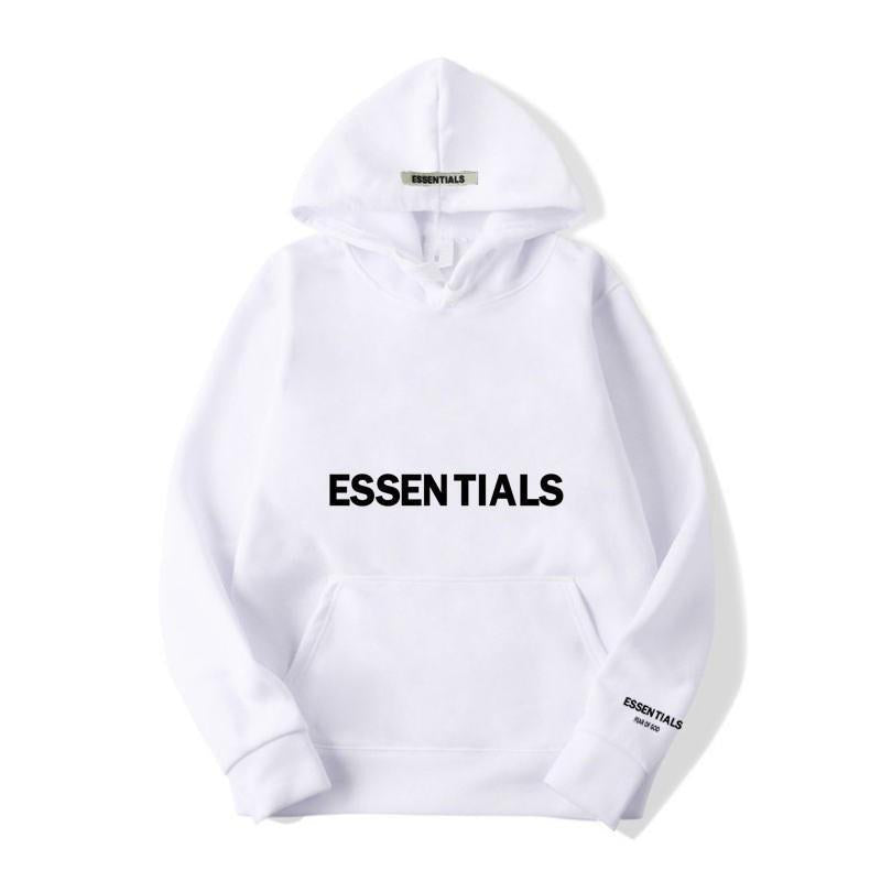Relaxed fit long sleeve unisex pullover hoodie, featuring a stylish letter print for casual fashion.