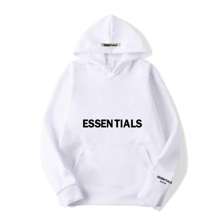 Relaxed fit long sleeve unisex pullover hoodie, featuring a stylish letter print for casual fashion.