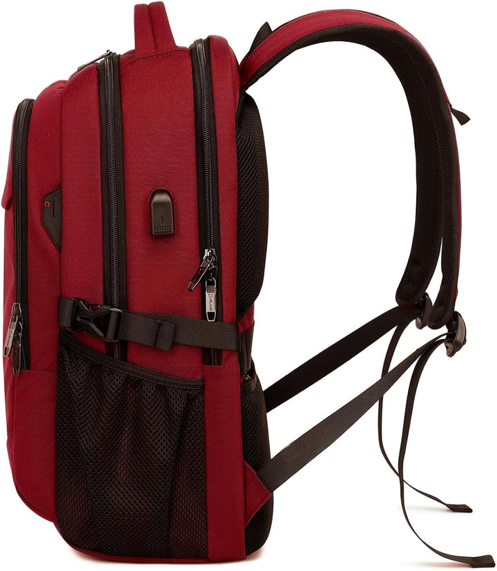Anti-theft pocket on a water-resistant backpack for secure essentials.