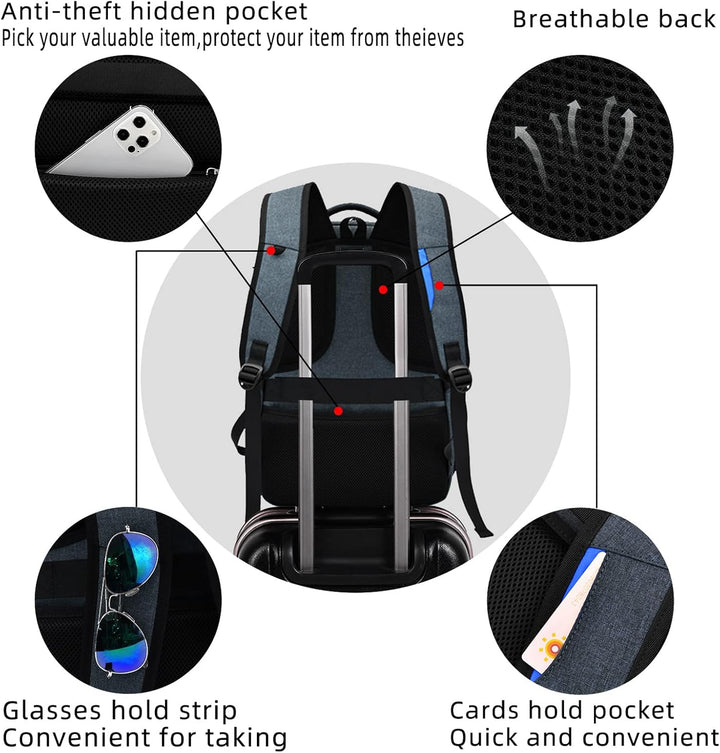 Unisex anti-theft backpack, ideal for safe daily commute and travel.