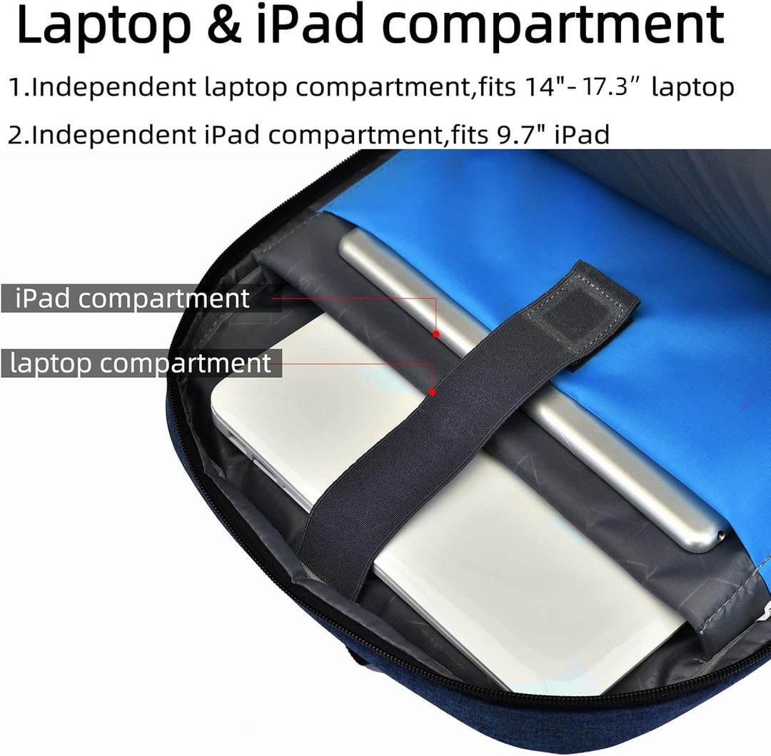 Spacious unisex laptop backpack, ideal for business travel, college, or weekend trips.