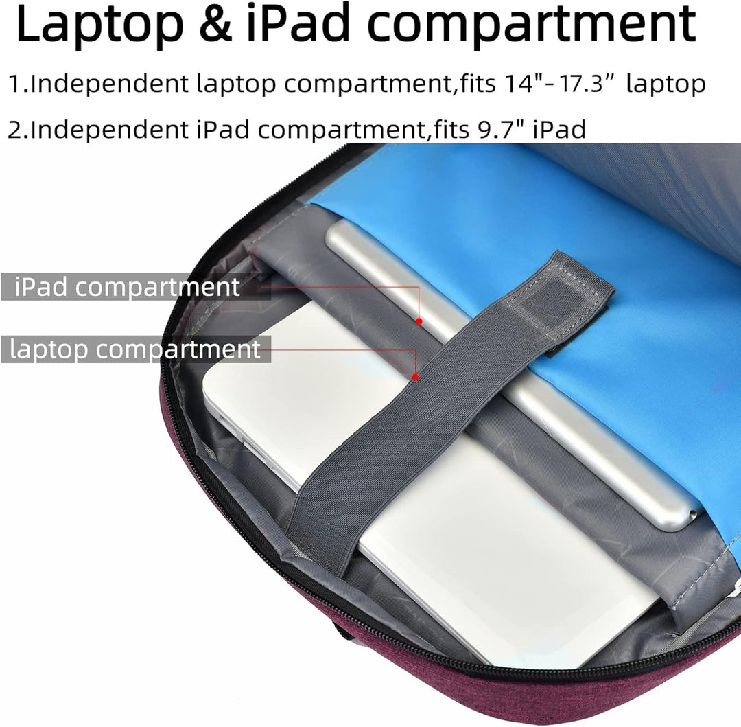 Side view of a sleek unisex travel backpack, showcasing its slim profile.