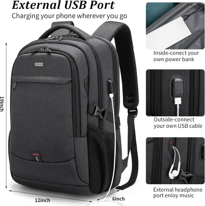 Dedicated laptop sleeve in a unisex college bag with USB charging.