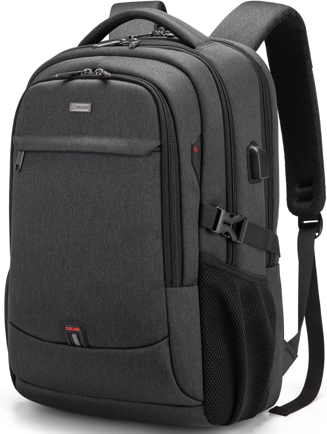 Ergonomic back panel of a comfortable travel backpack for long journeys.