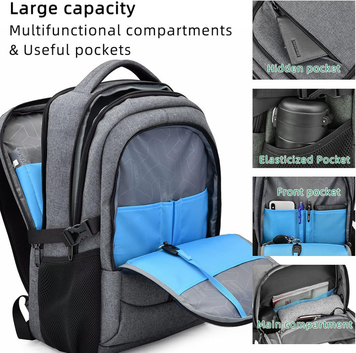 Weekend trip carry-on backpack with ample space and USB charging.