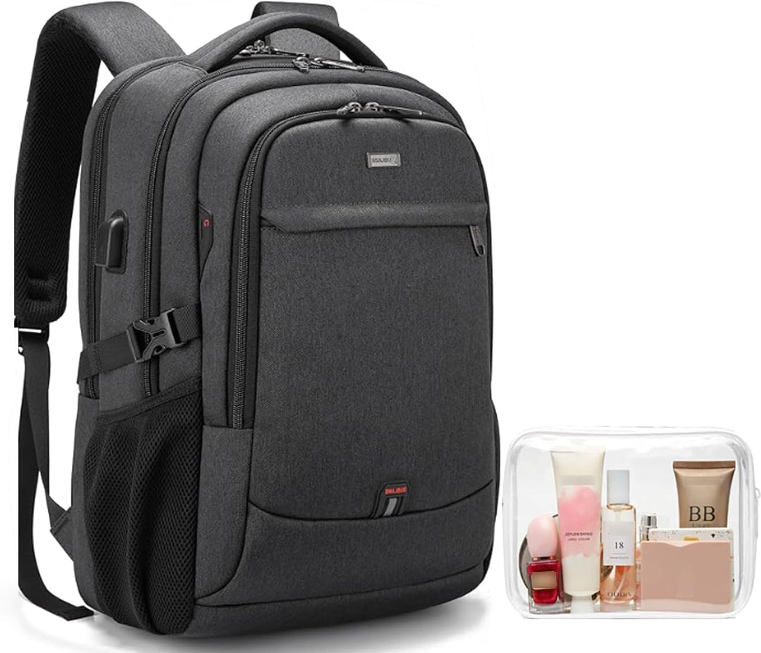 Anti-theft back pocket on a travel backpack for important documents.