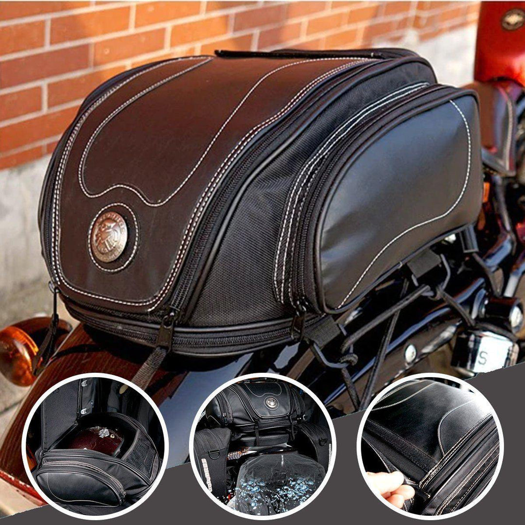 Versatile commuter motorcycle luggage bag, water-resistant and expandable, designed for daily riding and trips.