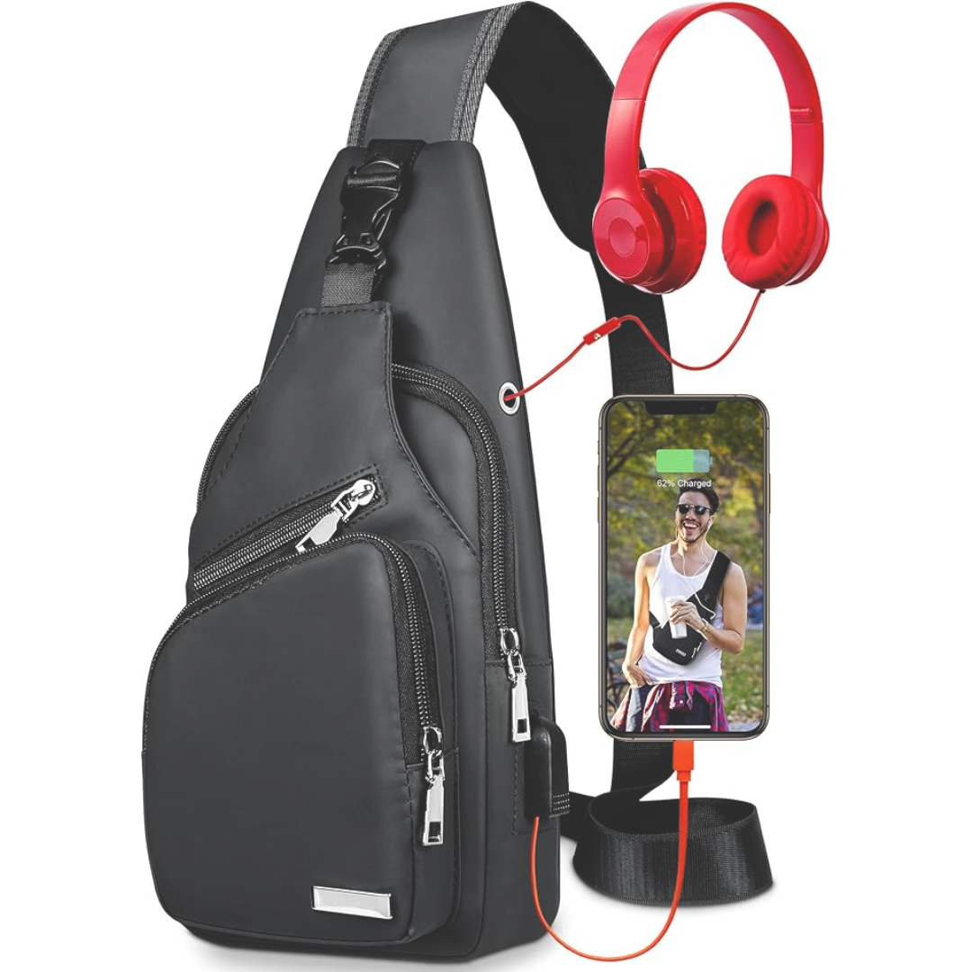Waterproof sling bag, ideal for outdoor adventures. Keeps essentials dry & secure on the go.