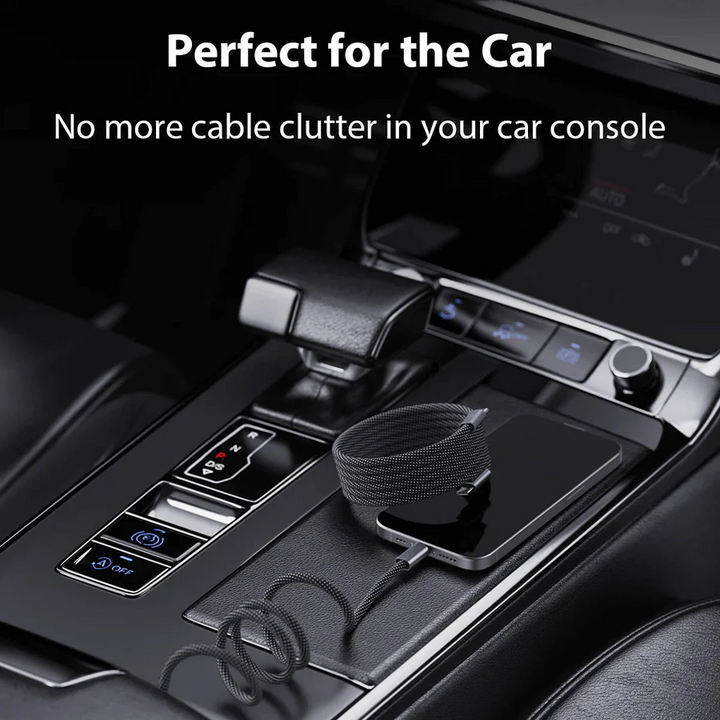 Universal magnetic cable for quick power-up of smartphones & tablets.
