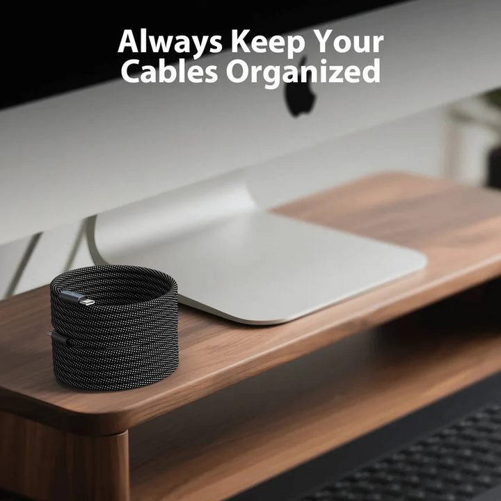 High-speed magnetic charging cable, a tangle-free solution for all your tech.