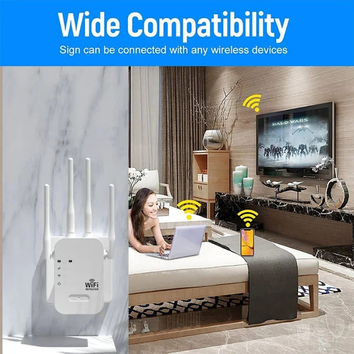 Powerful Outdoor WiFi Repeater & dead zone eliminator provides strong, stable internet for your entire property.