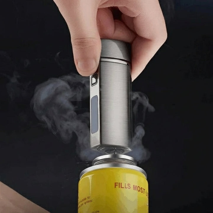 Sleek black compact USB rechargeable electric arc lighter, ideal for travel & outdoor adventures.