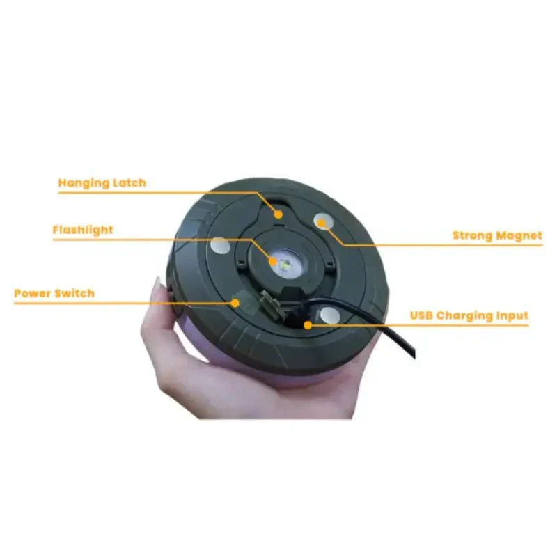 Rugged 4-in-1 collapsible camping lantern, an essential waterproof outdoor light for any adventure.