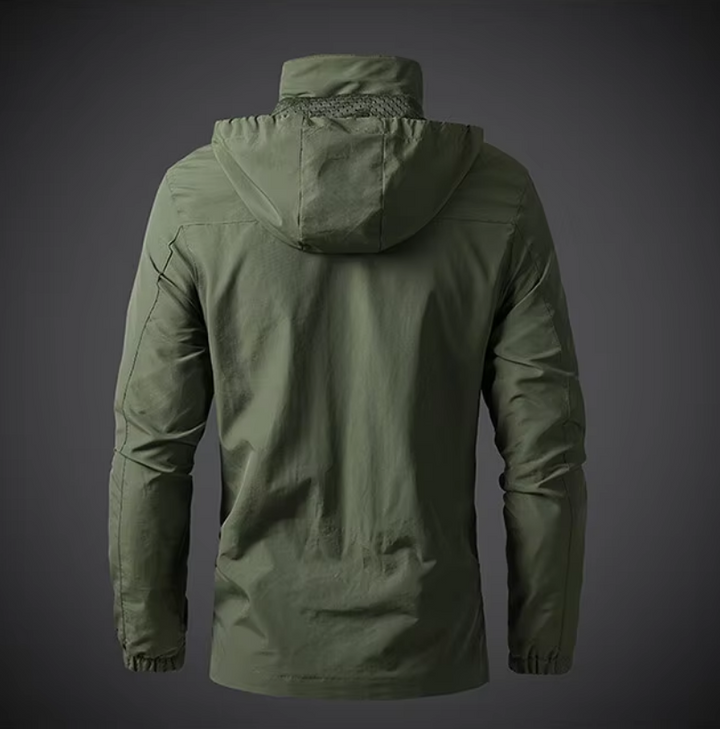 Men's essential outdoor jacket. Waterproof & windproof protection for hiking, camping, and daily wear.