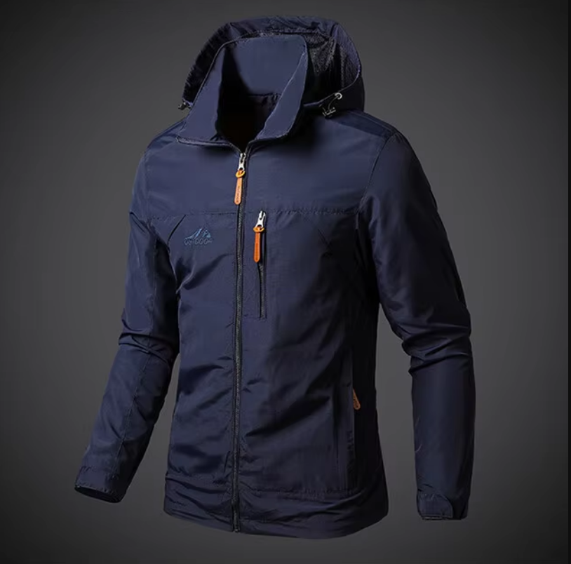 Men's versatile outdoor apparel. Waterproof & windproof jacket, ideal for hiking, camping, and travel gear.