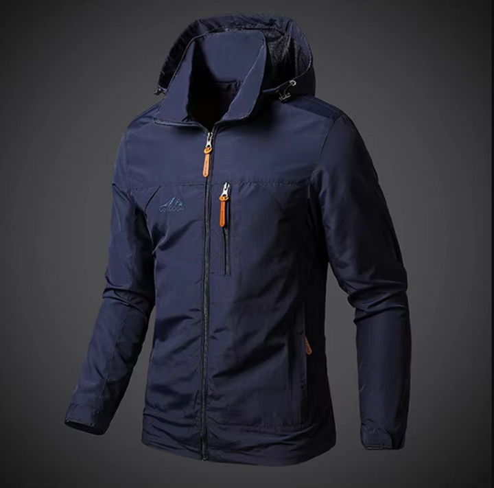 Men's versatile outdoor apparel. Waterproof & windproof jacket, ideal for hiking, camping, and travel gear.