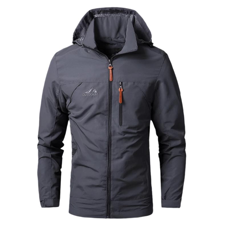 Breathable men's outdoor jacket. Waterproof & windproof design for comfortable wear during fall & winter.