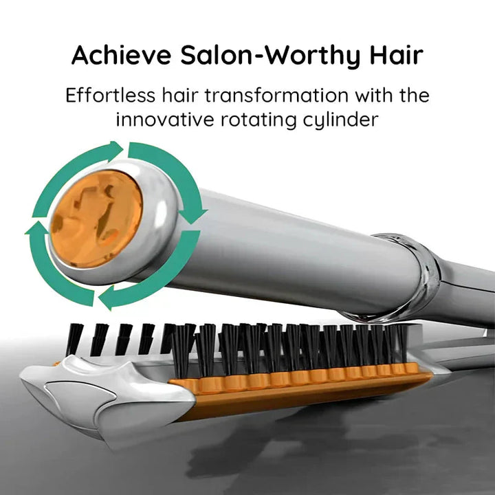 Salon-quality hair curler & straightener, the rotating TavvitaImp010 heat brush for perfect styles.