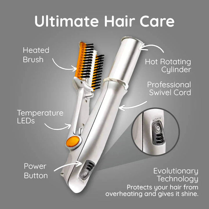 TavvitaImp010: a fast-heating 2-in-1 rotating brush & styling iron for women, perfect for all hair types.