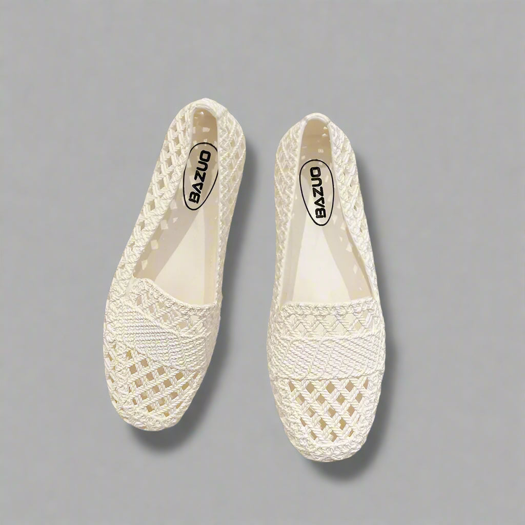 Women's apricot comfort spring slip-on flats, perfect for casual everyday wear