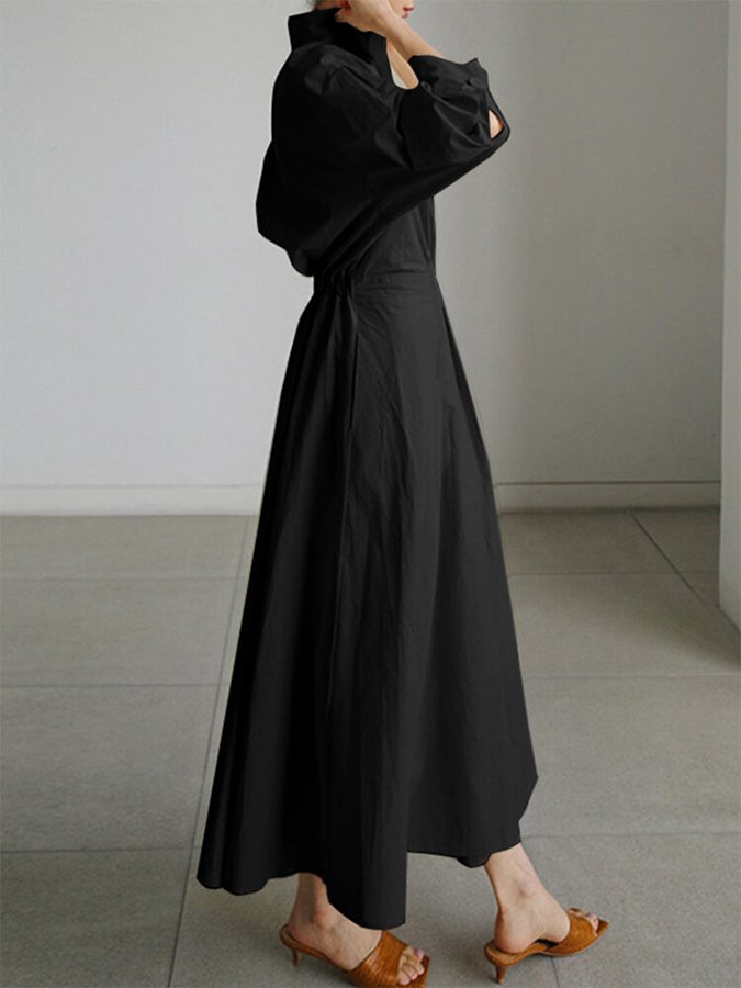 Everyday wear maxi shirt dress for women, complete with buttons down the front and a flattering belted silhouette.