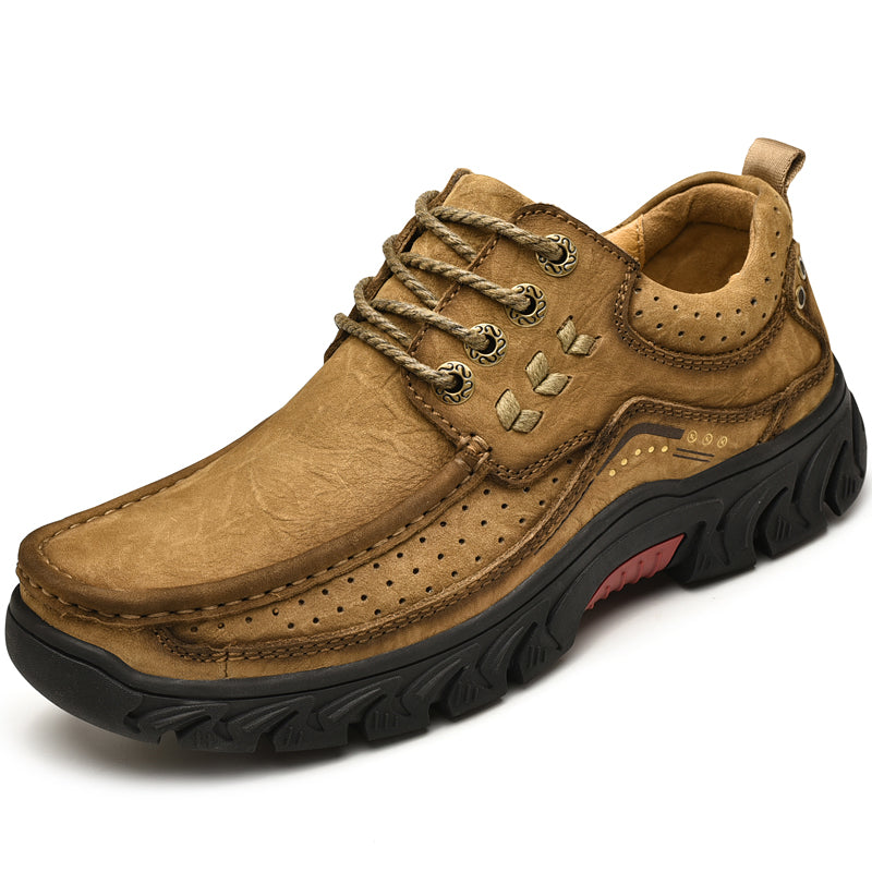 Women's easy-care orthopedic brown leather boots, offering durable comfort for busy days