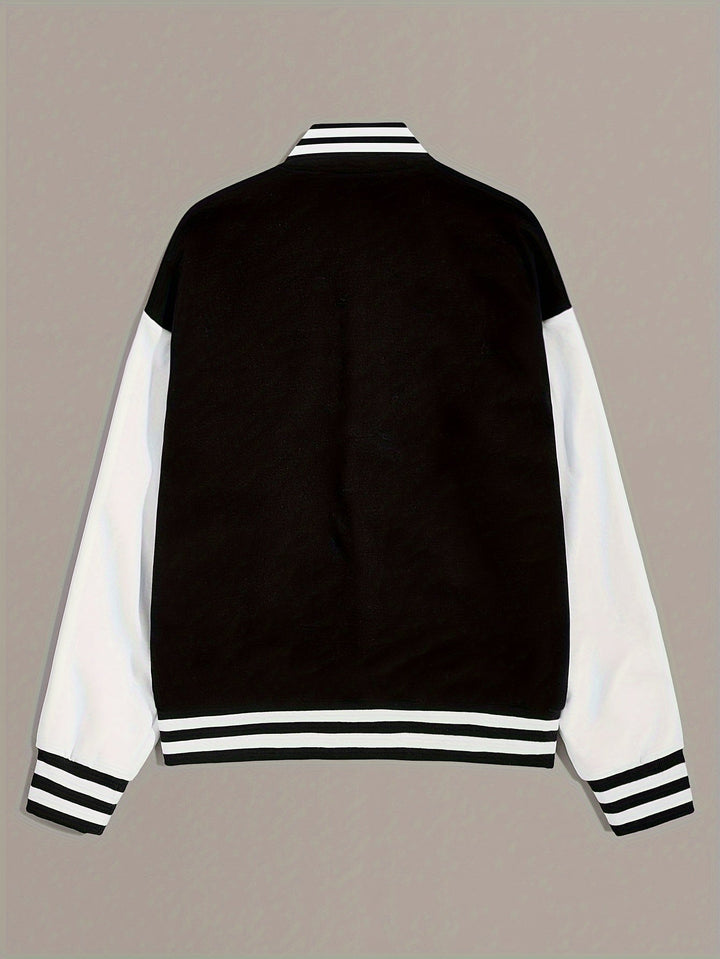 Stylish women's oversized bomber jacket in black, ideal for casual wear and autumn fashion, streetwear outerwear