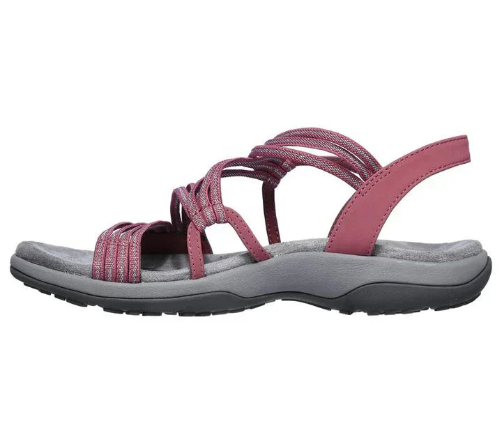 Casual women's footwear: blue strappy comfort sandals for all-day wear in spring/summer