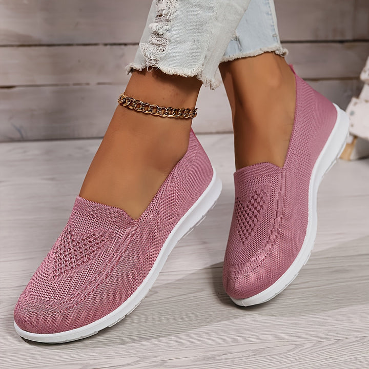Casual women's slip-on walking shoes, breathable and comfortable for an active athleisure lifestyle.