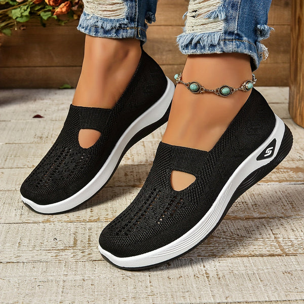 Women's breathable slip-on walking sneakers, perfect for comfort & casual athleisure