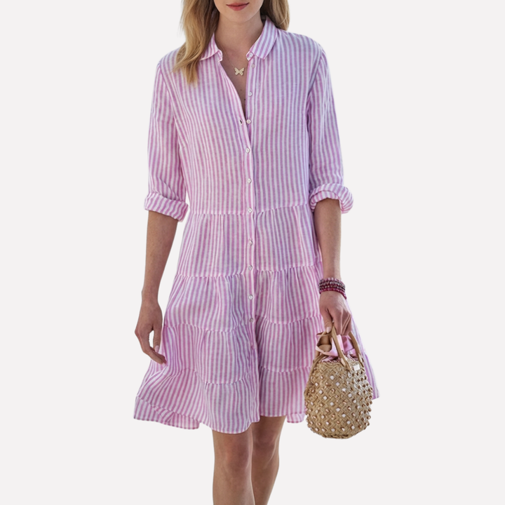 Elegant women's sleeveless summer dress, great for beach parties, vacation, or casual wear.