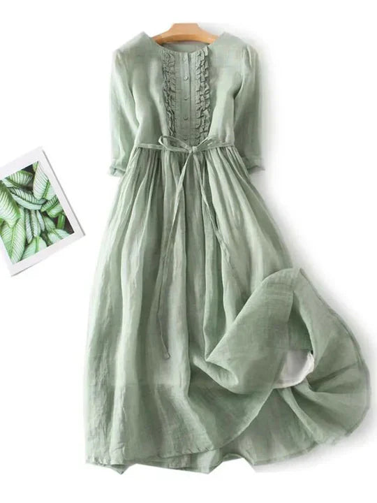 Comfortable women's breezy sundress, light fabric for summer casual outings, beach days, or resort wear.