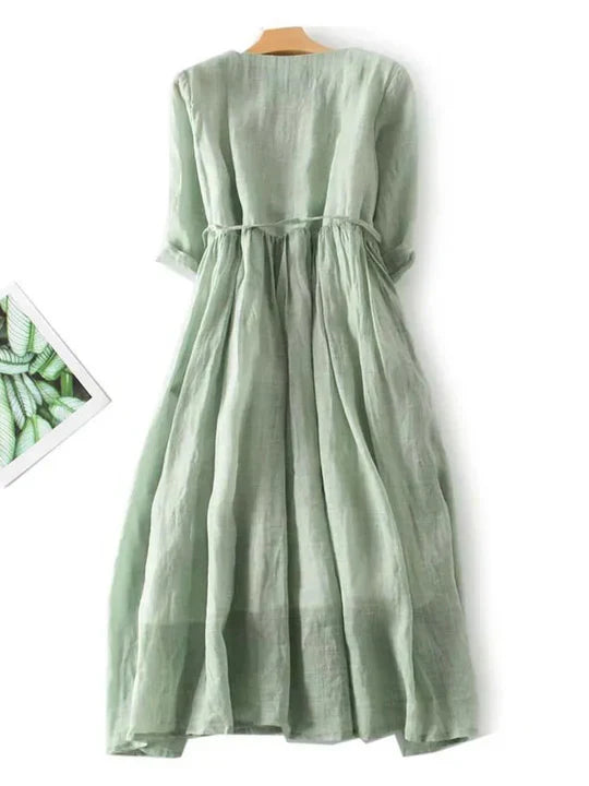 Casual women's summer sundress, flowy design for everyday wear, vacation, or a comfortable beach look.