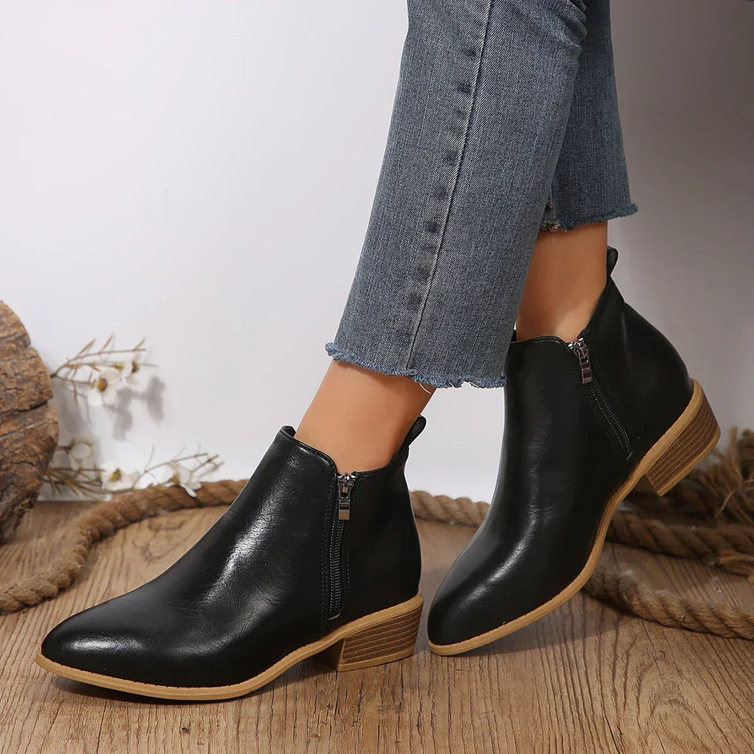 Spring/summer women's ankle boots with side zip, great for daily comfortable footwear