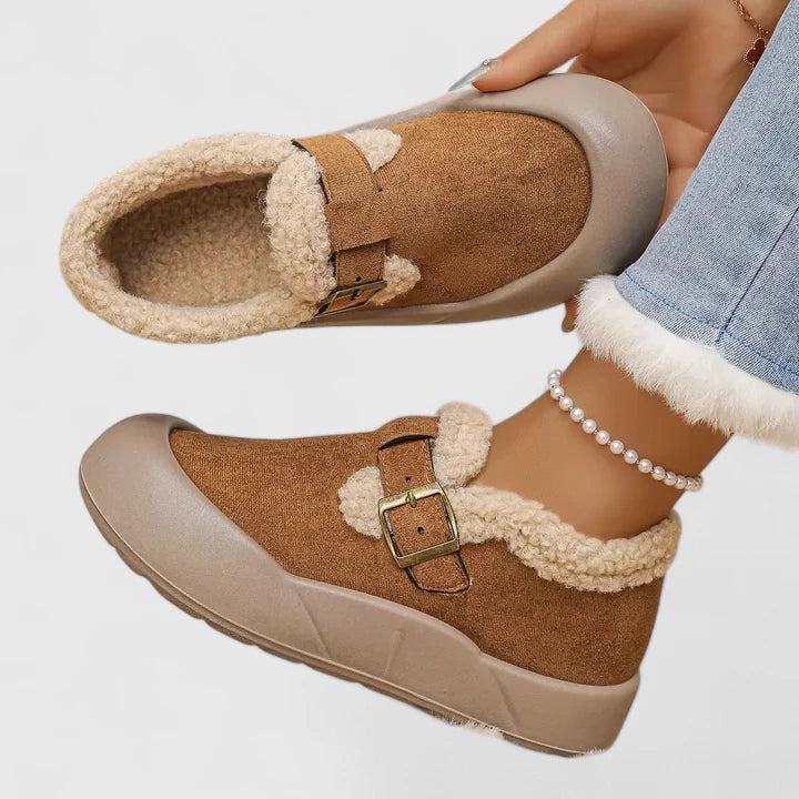 Women's casual buckle slip-on shoes, perfect for comfortable everyday wear and spring fashion.